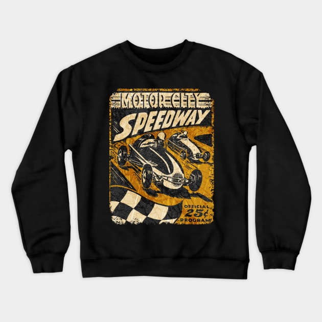 Motor City Speedway Crewneck Sweatshirt by Midcenturydave